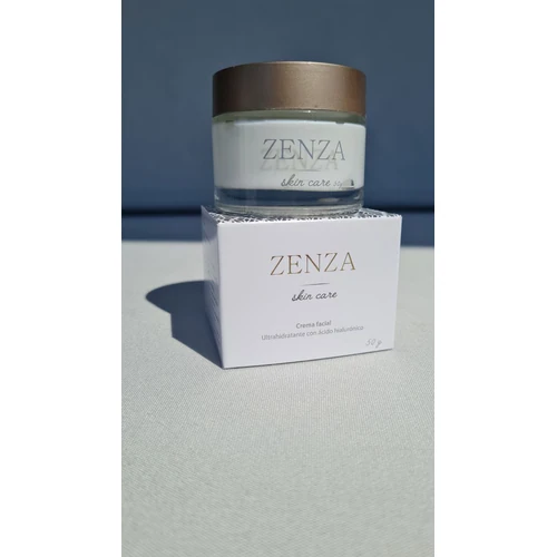Frasco y caja ZENZA skin care, crema facial ultrahidratante de 50 g
